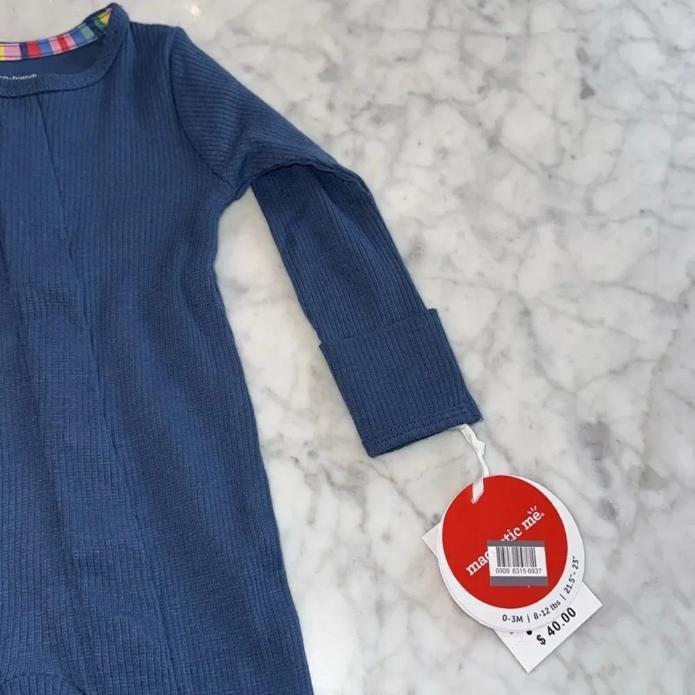 NWT MAGNETIC ME RIBBED BLUE FOOTIE